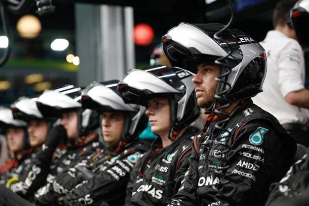 Mercedes-AMG Petronas F1 Team, F1 Grand Prix of Singapore at Marina Bay Street Circuit on September 17, 2023 in Singapore, Singapore. (Photo by HOCH ZWEI) Singapore Singapore