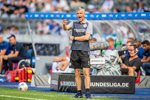 2. Fussball Bundesliga, Hertha BSC vs Eintracht Braunschweig. Berlin, 17.09.2023 Jens Haertel (Trainer Eintracht Braunschweig) 2. Fussball Bundesliga, Hertha BSC vs Eintracht Braunschweig, Olympiastadion, Berlin, 17.09.2023 DFL REGULATIONS PROHIBIT ANY USE OF PHOTOGRAPHS AS IMAGE SEQUENCES AND OR QUASI-VIDEO. Copyright: xBEAUTIFULxSPORTS LucianoxLimax