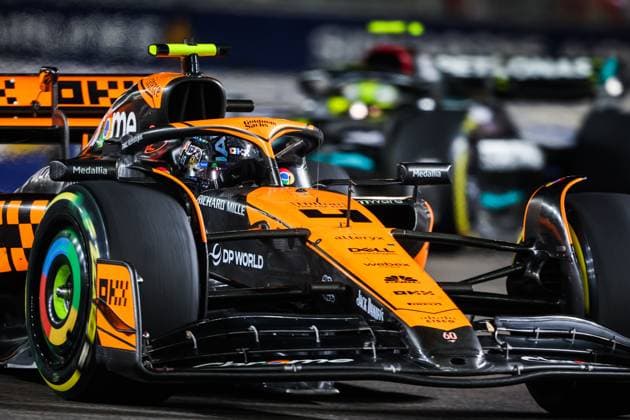 4 Lando Norris (GBR, McLaren F1 Team), F1 Grand Prix of Singapore at Marina Bay Street Circuit on September 17, 2023 in Singapore, Singapore. (Photo by HOCH ZWEI) Singapore Singapore