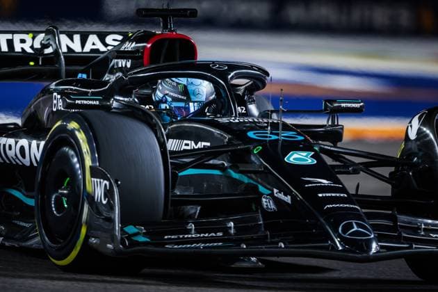 63 George Russell (GBR, Mercedes-AMG Petronas F1 Team), F1 Grand Prix of Singapore at Marina Bay Street Circuit on September 17, 2023 in Singapore, Singapore. (Photo by HOCH ZWEI) Singapore Singapore