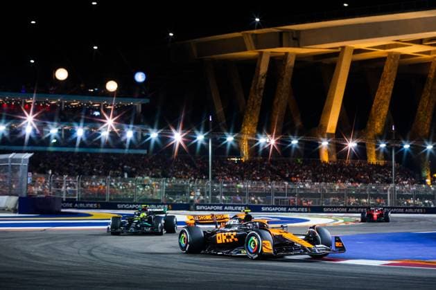 4 Lando Norris (GBR, McLaren F1 Team), F1 Grand Prix of Singapore at Marina Bay Street Circuit on September 17, 2023 in Singapore, Singapore. (Photo by HOCH ZWEI) Singapore Singapore