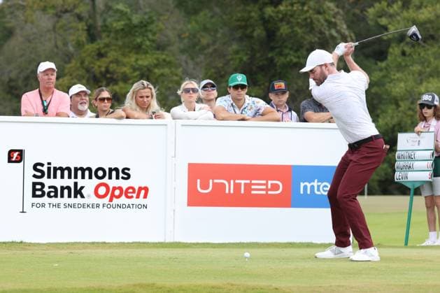 COLLEGE GROVE, TN - SEPTEMBER 17: Grayson Murray hits his tee shot on No. 9 during the final round of the Korn Ferry Tour Finals Simmons Bank Open, September 17, 2023 at The Grove in College Grove, Tennessee. (Photo by Matthew Maxey Icon Sportswire) GOLF: SEP 17 Simmons Bank Open EDITORIAL USE ONLY Icon23091710