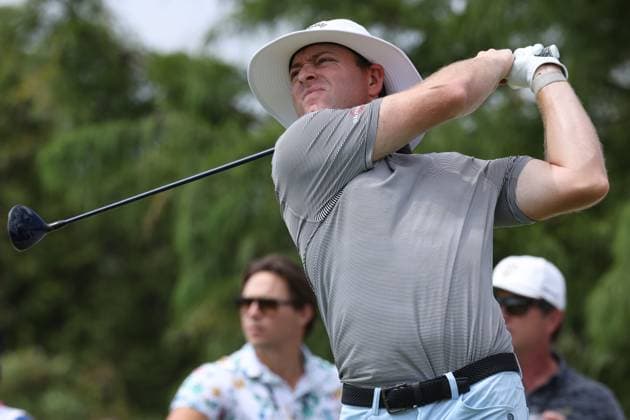 COLLEGE GROVE, TN - SEPTEMBER 17: Max Greyserman during the final round of the Korn Ferry Tour Finals Simmons Bank Open, September 17, 2023 at The Grove in College Grove, Tennessee. (Photo by Matthew Maxey Icon Sportswire) GOLF: SEP 17 Simmons Bank Open EDITORIAL USE ONLY Icon23091720