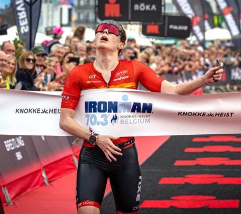 Bilder des Jahres 2023, Sport 09 September Sport Themen der Woche KW37 Sport Bilder des Tages Ironman 70.3 Knokke-Heist in Belgien 17.09.23: Lucy Buckingham (England) gewinnt den Ironman 70.3 Begien Knokke-Heist Flandern Belgien *** Ironman 70 3 Knokke Heist in Belgium 17 09 23 Lucy Buckingham England wins Ironman 70 3 Begien Knokke Heist Flanders Belgium _KT_0485