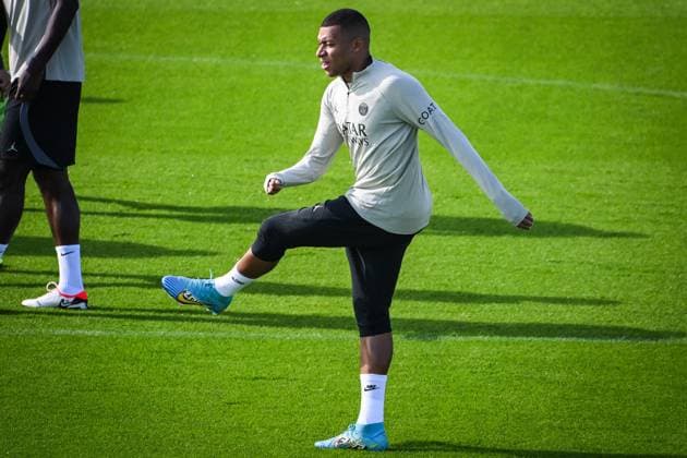 September 18, 2023, Poissy, France, France: Kylian MBAPPE of PSG during a Paris Saint-Germain training session at Campus PSG on September 18, 2023 in Poissy near Paris, France. Poissy France - ZUMAm308 20230918_zsp_m308_005 Copyright: xMatthieuxMirvillex