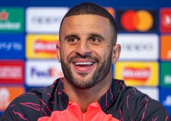 Football - UEFA Champions League - Group G MD-1 - Manchester City FC v Red Star Belgrade CF MANCHESTER, ENGLAND - Monday, September 18, 2023: Manchester City s Kyle Walker during a pre-match press conference, PK, Pressekonferenz at the Etihad Campus ahead of the UEFA Champions League Group G match between Manchester City FC and Red Star Belgrade. MANCHESTER City of Manchester Stadium GREATER MANCHESTER ENGLAND  Copyright: xDavidxRawcliffex P2023-09-18-Man_City_Red_Star_MD-1-45