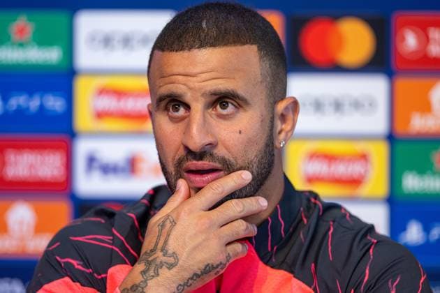 Football - UEFA Champions League - Group G MD-1 - Manchester City FC v Red Star Belgrade CF MANCHESTER, ENGLAND - Monday, September 18, 2023: Manchester City s Kyle Walker during a pre-match press conference, PK, Pressekonferenz at the Etihad Campus ahead of the UEFA Champions League Group G match between Manchester City FC and Red Star Belgrade. MANCHESTER City of Manchester Stadium GREATER MANCHESTER ENGLAND  Copyright: xDavidxRawcliffex P2023-09-18-Man_City_Red_Star_MD-1-48