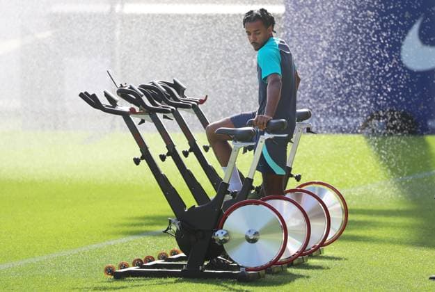 Sport Bilder des Tages FC Barcelona, Barca Training Before Champions League Match Against Royal Antwerp Jules Kounde during the training session before the UEFA Champions League match against Royal Antwerp FC, in Barcelona, on 18th Septemnber 2023. Barcelona Barcelona Spain  Copyright: xUrbanandsportx originalFilename:urbanandsport-fcbarcel230918_npS4R.jpg