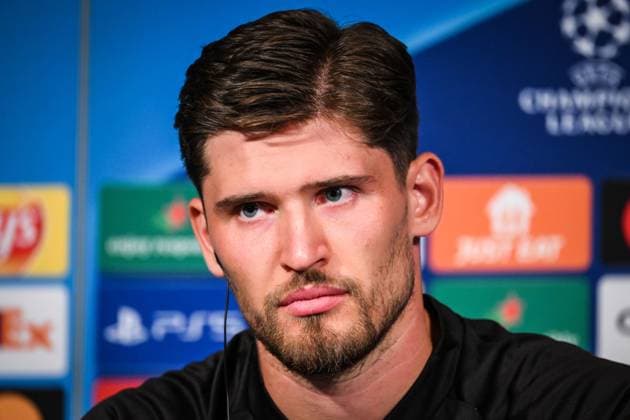 September 18, 2023, Paris, France, France: Gregor KOBEL of Borussia Dortmund during a Borussia Dortmund press conference, PK, Pressekonferenz at Parc des Princes Stadium on September 18, 2023 in Paris, France. Paris France - ZUMAm308 20230918_zsp_m308_024 Copyright: xMatthieuxMirvillex