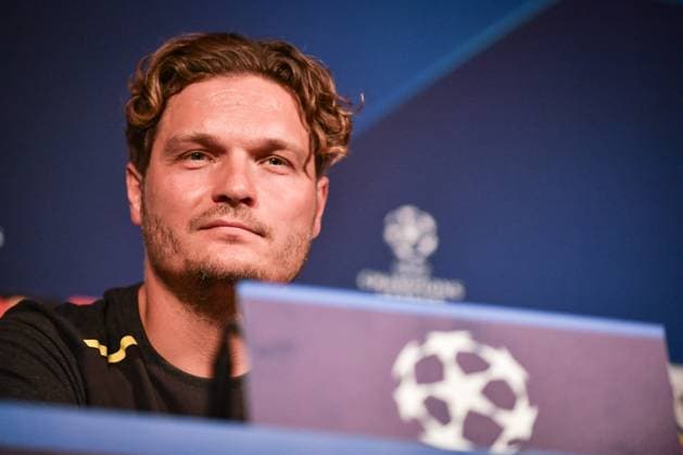 Champions League Football - Borussia Dortmund training session - Paris Borussia Dortmund s Chef-Trainer Edin Tarzic delivers a press conference, PK, Pressekonferenz prior to a training session of Borussia Dortmund on the eve of the Champions League football match between Paris Saint-Germain and Borussia Dortmund at the Parc des Princes stadium in Paris on September 18, 2023. Photo by Firas Abdullah ABACAPRESS.COM Paris Ã?le-de-France France  Copyright: xAbdullahxFiras ABACAx 868183_010 AbdullahxFiras ABACAx 868183_010