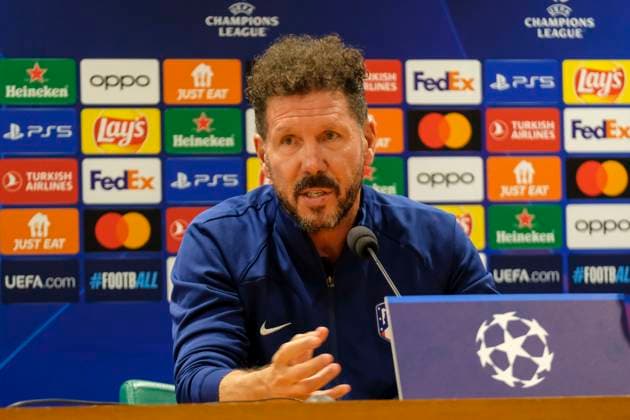 Atletico Madrid s head coach Diego Pablo Simeone offers a presser at Olympic Stadium in Rome on the eve of their UEFA Champions League against Lazio. Atletico Madrid s presser !ACHTUNG: NUR REDAKTIONELLE NUTZUNG!  Copyright: xAntonelloxNuscax GRAF3174 20230918-55011915380_1