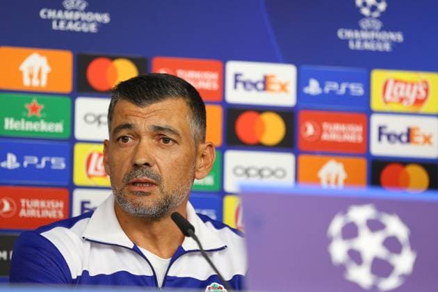 Fußball Herren Saison 2023 2024 UEFA Champions League 1. Spieltag I Pressekonferenz I FC Porto I 18.09.2023 SÃ rgio Conceicao (Trainer, FC Porto) im Fokus. Hamburg Volksparkstadion Hamburg Deutschland Copyright: xLobecax xHenningxRohlfsx