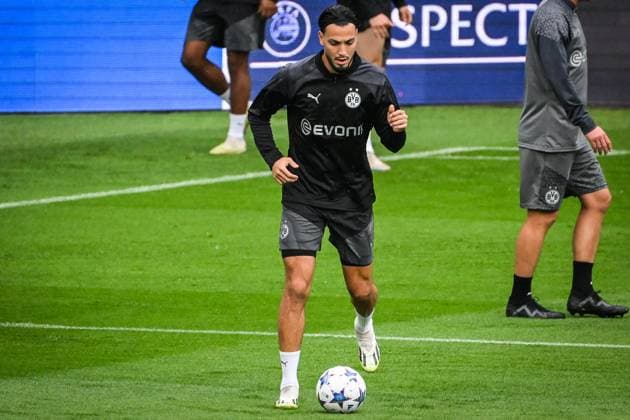 September 18, 2023, Paris, France, France: Ramy BENSEBAINI of Borussia Dortmund during a Borussia Dortmund training session at Parc des Princes Stadium on September 18, 2023 in Paris, France. Paris France - ZUMAm308 20230918_zsp_m308_081 Copyright: xMatthieuxMirvillex