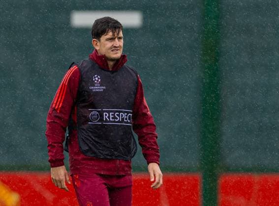 Football - UEFA Champions League - Group A - FC Bayern Munich v Manchester United, ManU FC - MD-1 MANCHESTER, ENGLAND - Tuesday, September 19, 2023: Manchester United s Harry Maguire during a training session at Carrington ahead of the UEFA Champions League Group A match between FC Bayern Munich FC and Manchester United FC. MANCHESTER Carrington GREATER MANCHESTER ENGLAND  Copyright: xDavidxRawcliffex P2023-09-19-Bayern_Man_Utd_MD-1-6