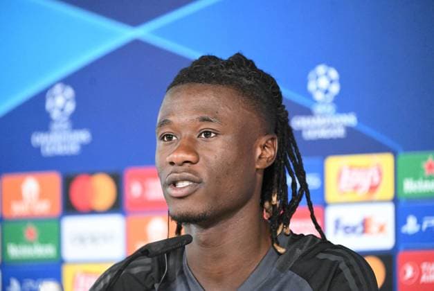 Fussball, Herren, Saison 2023 2024, Champions League (Gruppe C, 1. Spieltag), Real Madrid - 1. FC Union Berlin, Pressekonferenz von Real am Tag vor dem Spiel in Real Madrid City, Eduardo Camavinga (Real Madrid), 19.09. 2023, Copyright: xMatthiasxKochx