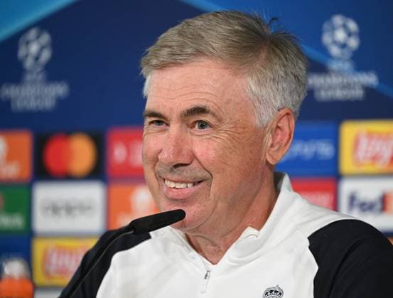 Fussball, Herren, Saison 2023 2024, Champions League (Gruppe C, 1. Spieltag), Real Madrid - 1. FC Union Berlin, Pressekonferenz von Real am Tag vor dem Spiel in Real Madrid City, Trainer Carlo Ancelotti (Real Madrid), 19.09. 2023, Copyright: xMatthiasxKochx
