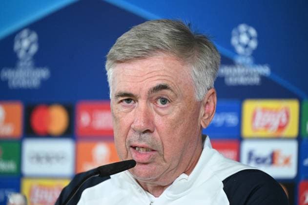 Fussball, Herren, Saison 2023 2024, Champions League (Gruppe C, 1. Spieltag), Real Madrid - 1. FC Union Berlin, Pressekonferenz von Real am Tag vor dem Spiel in Real Madrid City, Trainer Carlo Ancelotti (Real Madrid), 19.09. 2023, Copyright: xMatthiasxKochx