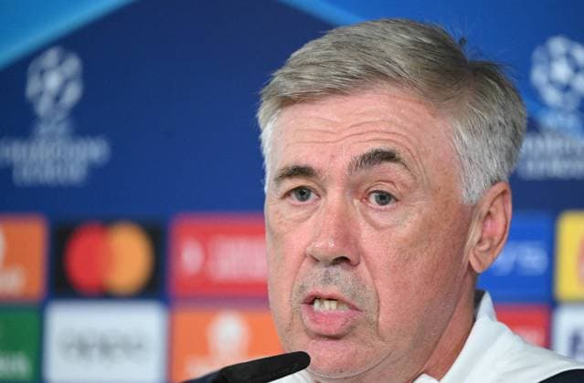 Fussball, Herren, Saison 2023 2024, Champions League (Gruppe C, 1. Spieltag), Real Madrid - 1. FC Union Berlin, Pressekonferenz von Real am Tag vor dem Spiel in Real Madrid City, Trainer Carlo Ancelotti (Real Madrid), 19.09. 2023, Copyright: xMatthiasxKochx