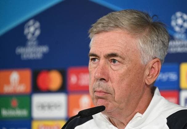 Fussball, Herren, Saison 2023 2024, Champions League (Gruppe C, 1. Spieltag), Real Madrid - 1. FC Union Berlin, Pressekonferenz von Real am Tag vor dem Spiel in Real Madrid City, Trainer Carlo Ancelotti (Real Madrid), 19.09. 2023, Copyright: xMatthiasxKochx