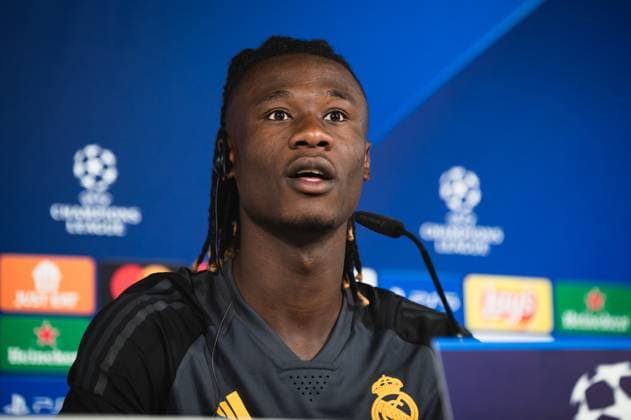 Champions League: Real Madrid press conference, PK, Pressekonferenz before the match against Union Berlin Eduardo Camavinga (Real Madrid) during the press conference the day before the football match of Champions League against Union Berlin at Ciudad Real Madrid on September 19, 2023 in Valdebebas (Madrid), Spain Valdebebas Ciudad Real Madrid Madrid Spain Copyright: xAlbertoxGardinx AGardin_ChampionsLeague_RealMadrid_press_026