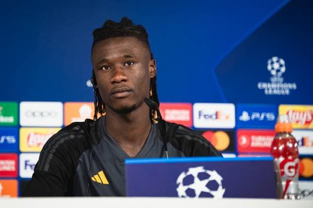Champions League: Real Madrid press conference, PK, Pressekonferenz before the match against Union Berlin Eduardo Camavinga (Real Madrid) during the press conference the day before the football match of Champions League against Union Berlin at Ciudad Real Madrid on September 19, 2023 in Valdebebas (Madrid), Spain Valdebebas Ciudad Real Madrid Madrid Spain Copyright: xAlbertoxGardinx AGardin_ChampionsLeague_RealMadrid_press_039