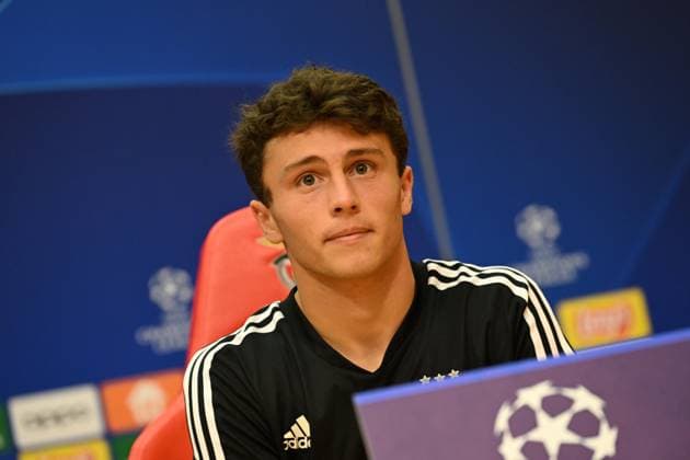 SOCCER - UEFA CL, Benfica vs RBS LISBON,PORTUGAL,19.SEP.23 - SOCCER - UEFA Champions League, group stage, SL Benfica vs Red Bull Salzburg, preview, press conference, PK, Pressekonferenz Benfica. Image shows Joao Neves (Benfica).  GEPAxpictures xZedxJameson