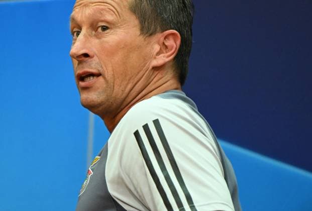 SOCCER - UEFA CL, Benfica vs RBS LISBON,PORTUGAL,19.SEP.23 - SOCCER - UEFA Champions League, group stage, SL Benfica vs Red Bull Salzburg, preview, press conference, PK, Pressekonferenz Benfica. Image shows head coach Roger Schmidt (Benfica).  GEPAxpictures xZedxJameson