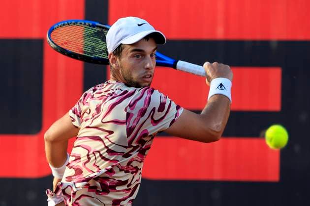TENNIS - ATP, Tennis Herren Layjet Open BAD WALTERSDORF,AUSTRIA,19.SEP.23 - TENNIS - ATP Challenger Tour, Layjet Open. Image shows Adrian Andreev (BUL).  GEPAxpictures xMarioxBuehner-Weinrauch
