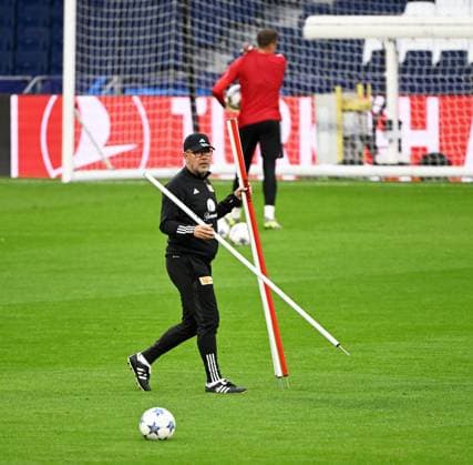 Sport Bilder des Tages Fussball, Herren, Saison 2023 2024, Champions League (Gruppe C, 1. Spieltag), Real Madrid - 1. FC Union Berlin, Training Union am Tag vor dem Spiel im Stadion Bernabeu, Trainer Urs Fischer (1. FC Union Berlin), 19.09. 2023, Copyright: xMatthiasxKochx