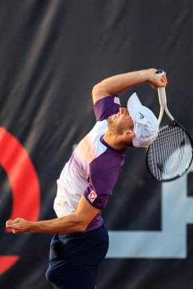 TENNIS - ATP, Tennis Herren Layjet Open BAD WALTERSDORF,AUSTRIA,19.SEP.23 - TENNIS - ATP Challenger Tour, Layjet Open. Image shows Filip Misolic (AUT).  GEPAxpictures xMarioxBuehner-Weinrauch