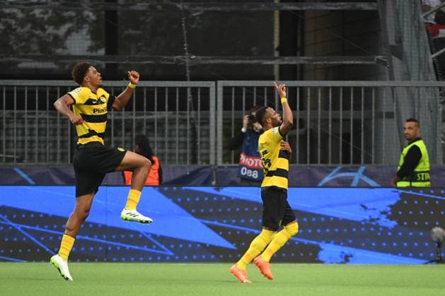 19.09.2023, Bern, Wankdorf, UEFA Champions League: Young Boys - Leipzig, 15 Meschack Elia (Young Boys) freut sich über seinen Treffer zum 1:1. Bern Wankdorf Bern Switzerland Copyright: xJustPictures.ch ManuelxWinterbergerx jp-de-MaWi-19.09.23_MWI_7243