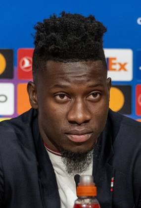 Andre Onana (Torwart Goalkeeper, Manchester United, ManU FC, 24). GER, Pressekonferenz vor dem Spiel FC Bayern Muenchen vs. Manchester United FC, Fussball, Championsleague, Spielzeit 2023 2024, 19.09.2023. (DFL DFB REGULATIONS PROHIBIT ANY USE OF PHOTOGRAPHS as IMAGE SEQUENCES and or QUASI-VIDEO). GER, Pressekonferenz vor dem Spiel FC Bayern Muenchen vs. Manchester United FC, Fussball, Championsleague, Spielzeit 2023 2024, 19.09.2023. Muenchen Copyright: xEibner-Pressefoto HeikexFeinerx EP_HFR