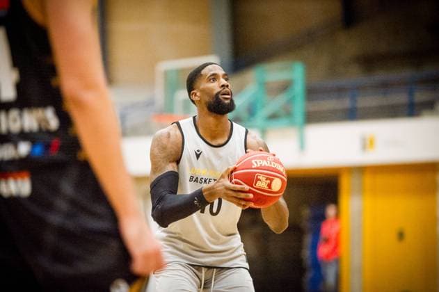 Elijah Childs (MHP Riesen Ludwigsburg, 10), Freiwurf GER, MHP Riesen Ludwigsburg - Bozic Estriche Knights Kirchheim, Rundsporthalle Ludwigsburg, Basketball, Bundesliga, easycredit, Testspiel, Spielzeit 2023 2024, 19.09.2023 GER, MHP Riesen Ludwigsburg - Bozic Estriche Knights Kirchheim, Rundsporthalle Ludwigsburg, Basketball, Bundesliga, easycredit, Testspiel, Spielzeit 2023 2024, 19.09.2023 Ludwigsburg Copyright: xSandyxDinkelackerx EP_SDR
