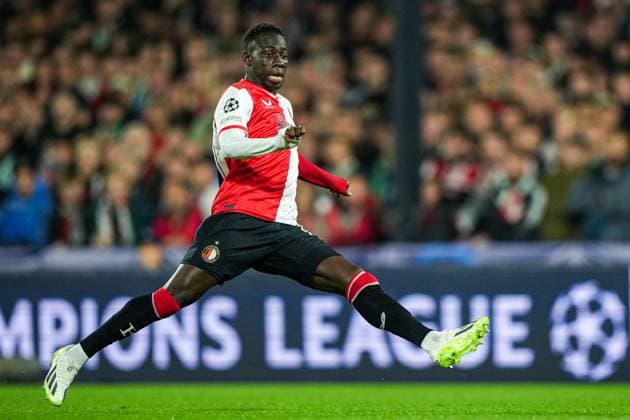UEFA Champions League: Feyenoord v Celtic Rotterdam - Yankuba Minteh of Feyenoord during the 1st leg of the UEFA Champions League between Feyenoord v Celtic at Stadion Feijenoord De Kuip on 19 September 2023 in Rotterdam, The Netherlands. Copyright: xTomxBodex