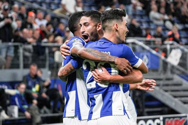 Torjubel FC Porto nach Tor zum 0:1 Galeno (FC Porto, 13) GER, Schachtar Donezk vs. FC Porto, Fussball, Champions League, Gruppe H, Spieltag 1, Saison 2023 2024, 19.09.2023 GER, Schachtar Donezk vs. FC Porto, Fussball, Champions League, Gruppe H, Spieltag 1, Saison 2023 2024, 19.09.2023 Hamburg Copyright: xEibner-Pressefoto MarcelxvonxFehrnx EP_MFN