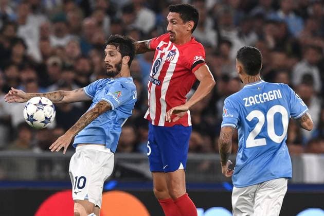 As Roma 19 09 2023 - Champions League Lazio-Atletico Madrid foto Antonello Sammarco Image nella foto: Luis Alberto-Stefan Savic 