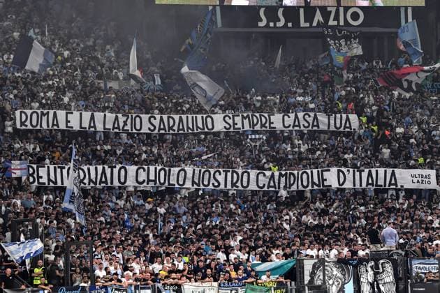As Roma 19 09 2023 - Champions League Lazio-Atletico Madrid foto Antonello Sammarco Image nella foto: striscione tifosi Lazio 