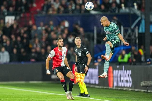 UEFA Champions League: Feyenoord v Celtic Rotterdam - David Hancko of Feyenoord, Daizen Maeda of Celtic during the 1st leg of the UEFA Champions League between Feyenoord v Celtic at Stadion Feijenoord De Kuip on 19 September 2023 in Rotterdam, The Netherlands. Copyright: xYannickxVerhoevenx