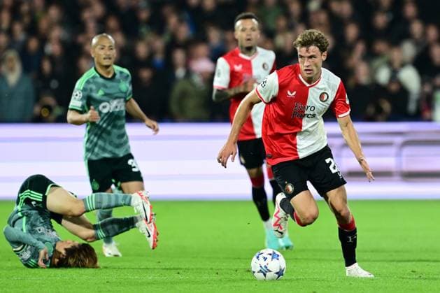 ROTTERDAM - Mats Wieffer of Feyenoord during the UEFA Champions League match between Feyenoord and Celtic FC at Feyenoord Stadium de Kuip on September 19, 2023 in Rotterdam, Netherlands. ANP OLAF KRAAK Group E - UEFA Champions League 2023 2024 xVIxANPxSportx xxANPxIVx 478715885 originalFilename: 478715885.jpg