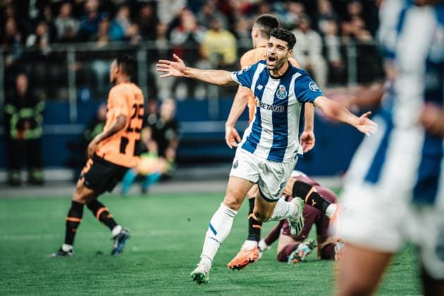 Fußball Herren Saison 2023 2024 Champions League Gruppe H 1. Spieltag Shakhtar Donetsk (UKR) vs. FC Porto (PRT) 19.09.2023 Mehdi Taremi ( 9, FC Porto) jubelt über sein Tor Hamburg Volksparkstadion Hamburg Deutschland