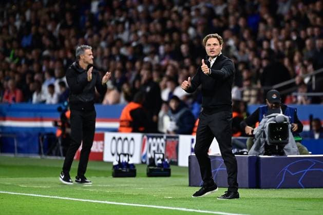 Edin Terzic ( entraineur Borussia Dortmund ) - Luis Enrique ( entraineur PSG ) - FOOTBALL : Paris Saint Germain vs Borussia Dortmund - Ligue des Champions - 19 09 2023 FedericoPestellini Panoramic 
