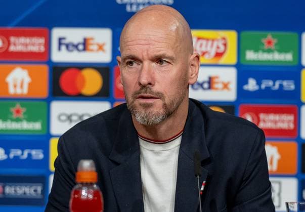 Erik ten Hag (Chef-Trainer Head Coach, Manchester United, ManU FC). GER, Pressekonferenz vor dem Spiel FC Bayern Muenchen vs. Manchester United FC, Fussball, Championsleague, Spielzeit 2023 2024, 19.09.2023. (DFL DFB REGULATIONS PROHIBIT ANY USE OF PHOTOGRAPHS as IMAGE SEQUENCES and or QUASI-VIDEO). GER, Pressekonferenz vor dem Spiel FC Bayern Muenchen vs. Manchester United FC, Fussball, Championsleague, Spielzeit 2023 2024, 19.09.2023. Muenchen Copyright: xEibner-Pressefoto HeikexFeinerx EP_HFR