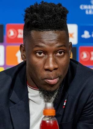 Andre Onana (Torwart Goalkeeper, Manchester United, ManU FC, 24). GER, Pressekonferenz vor dem Spiel FC Bayern Muenchen vs. Manchester United FC, Fussball, Championsleague, Spielzeit 2023 2024, 19.09.2023. (DFL DFB REGULATIONS PROHIBIT ANY USE OF PHOTOGRAPHS as IMAGE SEQUENCES and or QUASI-VIDEO). GER, Pressekonferenz vor dem Spiel FC Bayern Muenchen vs. Manchester United FC, Fussball, Championsleague, Spielzeit 2023 2024, 19.09.2023. Muenchen Copyright: xEibner-Pressefoto HeikexFeinerx EP_HFR