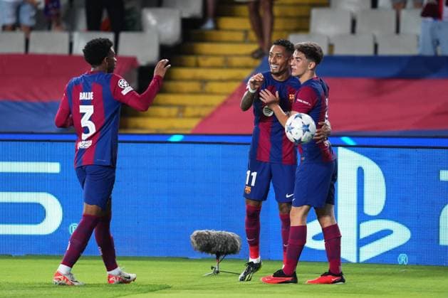 Editorial use only FC Barcelona, Barca v Royal Antwerp FC, UEFA Champions League match, Group H, date 1. Football, Lluis Companys Stadium, Barcelona, Spain - 196 Sept 2023 Editorial use only  Copyright: xBaguxBlanco Shutterstockx 14109927ac