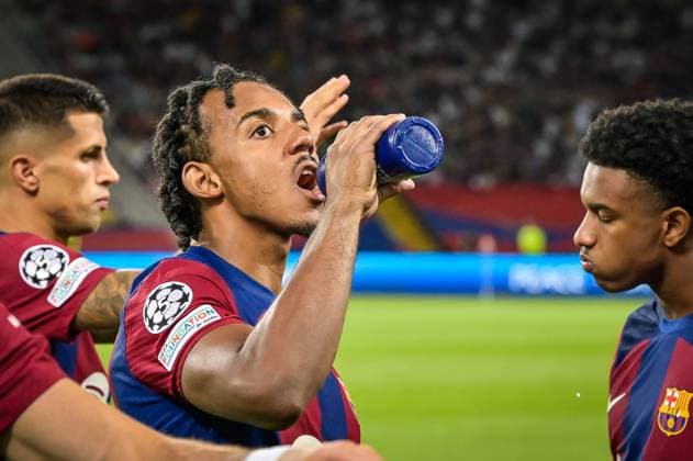 Jules Kounde FC Barcelona, Barca during a UEFA Champions League first match between FC Barcelona and Royal Antwerp at Estadi Olimpic Lluis Companys, in Barcelona, ,Spain on September 19, 2023. (Photo Felipe Mondino) Copyright: x@FELIPExMONDINOx