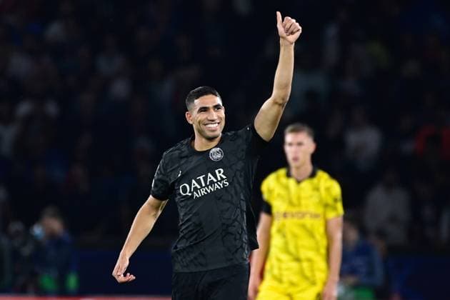 Attitude - Joie de Achraf Hakimi ( 2 - PSG ) - FOOTBALL : Paris Saint Germain vs Borussia Dortmund - Ligue des Champions - 19 09 2023 FedericoPestellini Panoramic 
