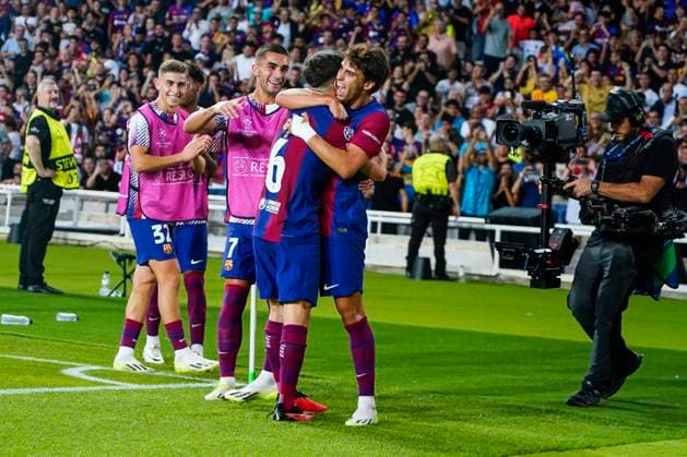 ESP: FC Barcelona, Barca Royal Antwerp FC. UEFA Champions League match, Group H, date 1 Pablo Martin Gavira Gavi of FC Barcelona celebrates his goal during the UEFA Champions League match, Group H, between FC Barcelona and Royal Antwerp FC played at Lluis Companys Stadium on September 19, 2023 in Barcelona, Spain. kpng Copyright: xBaguxBlancox xPRESSINPHOTOx PS_230919_048