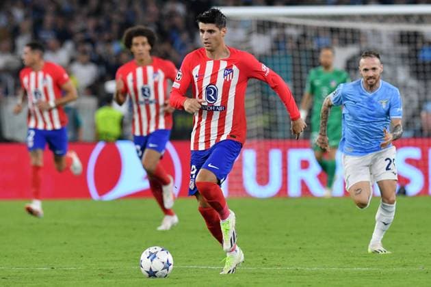 Soccer, Champions League match , Lazio v Atletico Madrid Alvaro Morata of Atletico Madrid during the Champions League match between Lazio v Atletico Madrid at Olympic stadium, Italy, September 19th, 2023. Imago-Images Emmefoto Copyright: xImago-Images Emmefotox