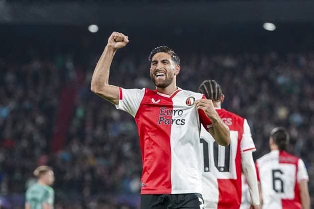 ROTTERDAM, 19Ã09-2023, Stadium Feijenoord De Kuip , Champions League , season 2023 2024, Feyenoord - Celtic , Feyenoord player Alireza Jahanbakhsh celebrating his goal (2-0) Feyenoord - Celtic  x22412605x Copyright:
