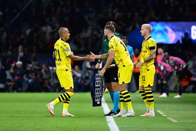 Donyell Malen ( 21 - Borussia Dortmund ) - Niclas Fullkrug ( 14 - Borussia Dortmund ) - FOOTBALL : Paris Saint Germain vs Borussia Dortmund - Ligue des Champions - 19 09 2023 FedericoPestellini Panoramic 